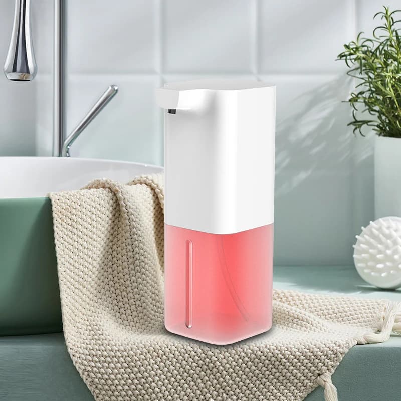 Dispenser automatico di sapone liquido in schiuma, in plastica, ricaricabile tramite USB, con sensore, spray per alcol.