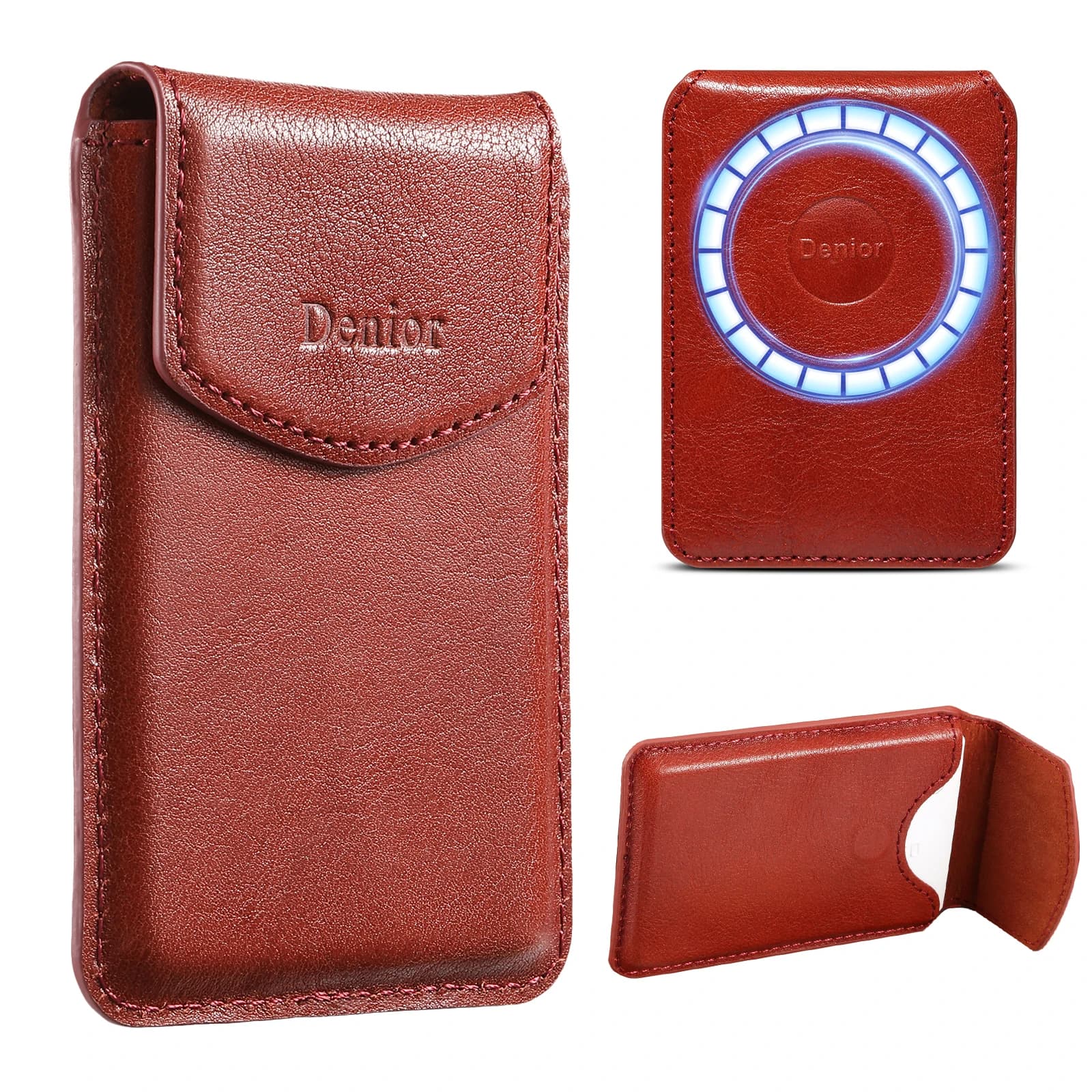 Portafoglio Magnetico Magsafe con Blocco RFID in Pelle PU per iPhone Samsung Huawei Smartphone, Custodia Sottile per Telefono