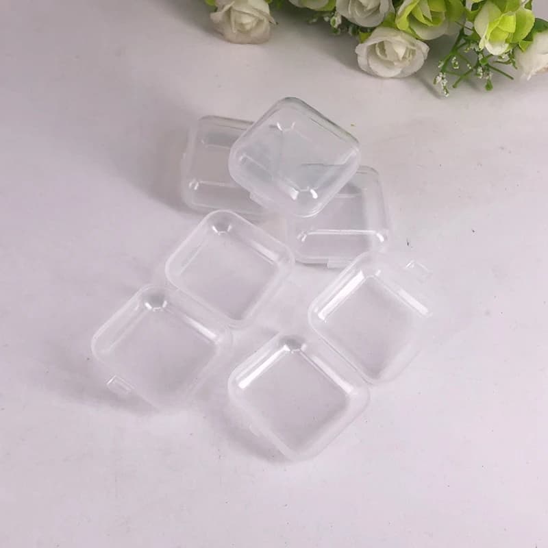 M12K-36 Pieces Rectangle Clear Plastic Containers Transparent Beads Storage Containers Jewelry Storage Box