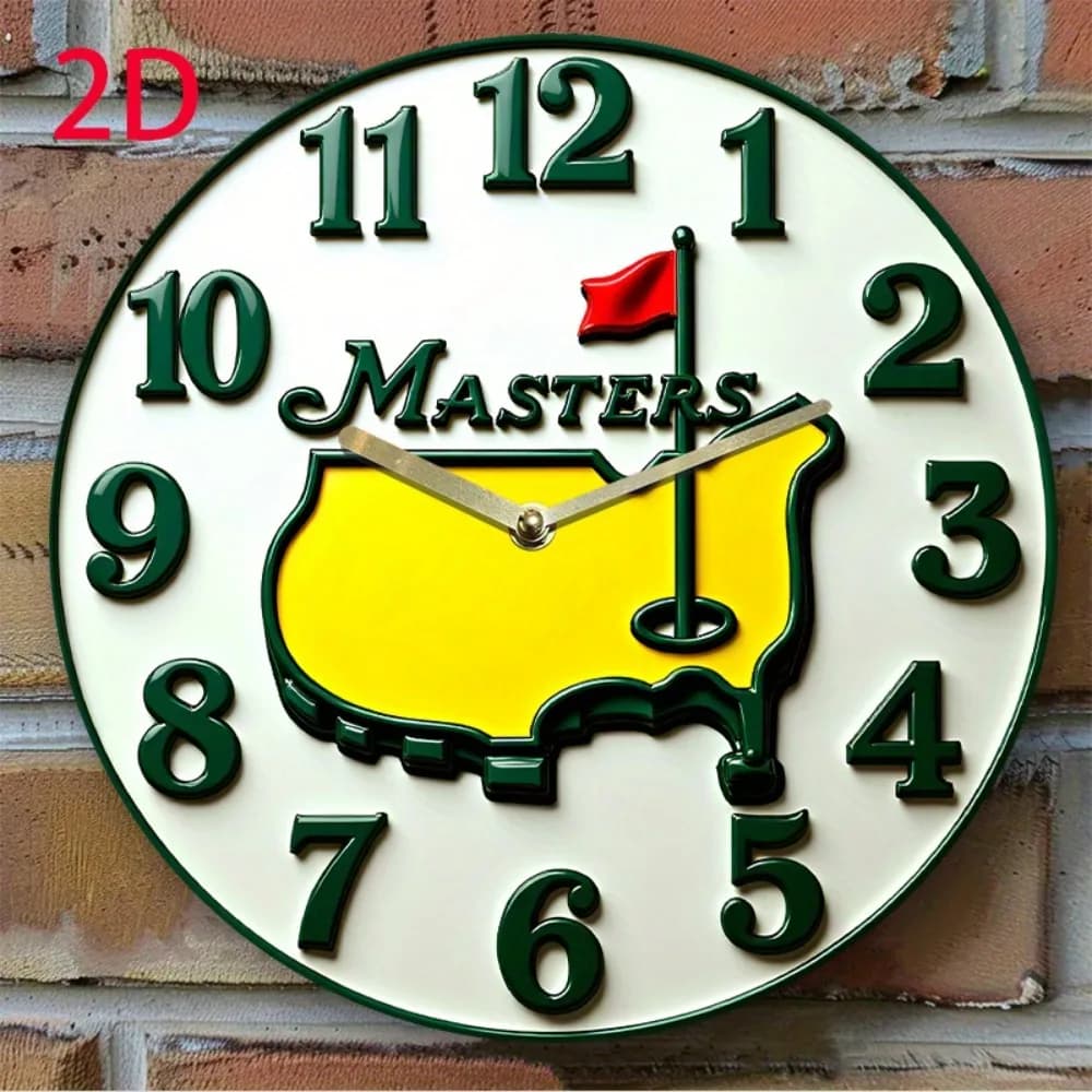 Silent Golf Watch 2D 8 Acrylic Poles with Yellow Green Logo, Wall Decor, Gift