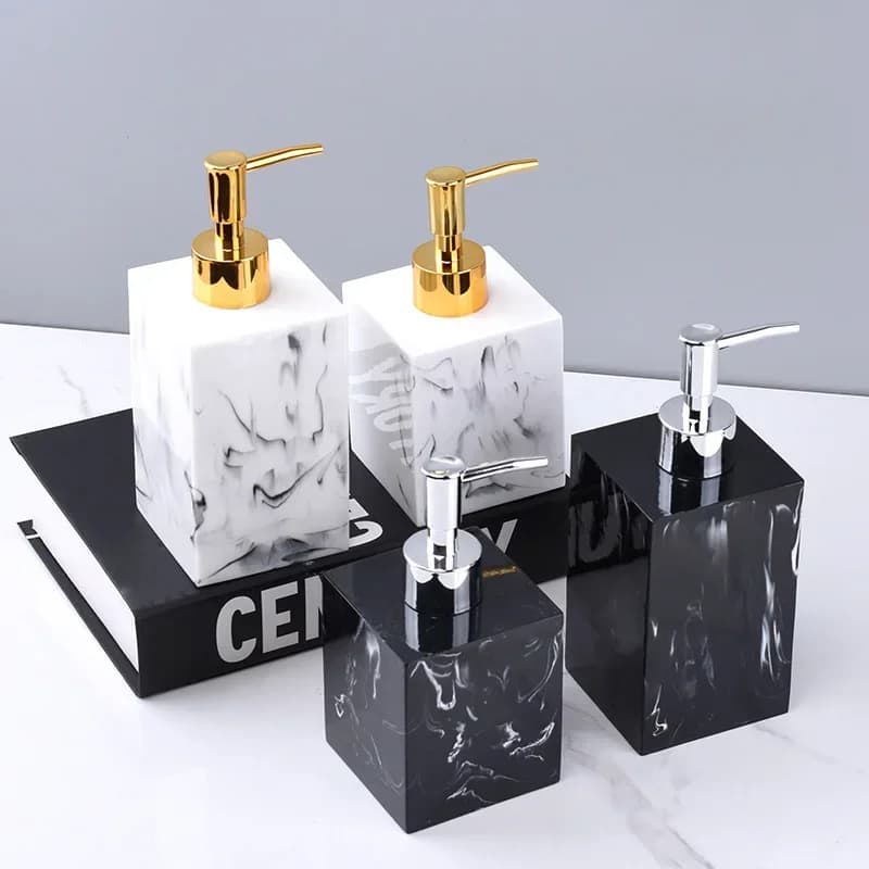 Bottiglia di lozione Inchiostro Resina strutturata Bottiglia divisa Pressatura Shampoo Bottiglia di gel doccia Dispenser di sapone Accessori per il bagno