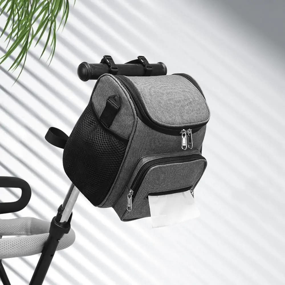 Borsa a tracolla per mamma multitasche Borsa multifunzionale per passeggino per artefatto per bambini Borsa da appendere di grande capacità