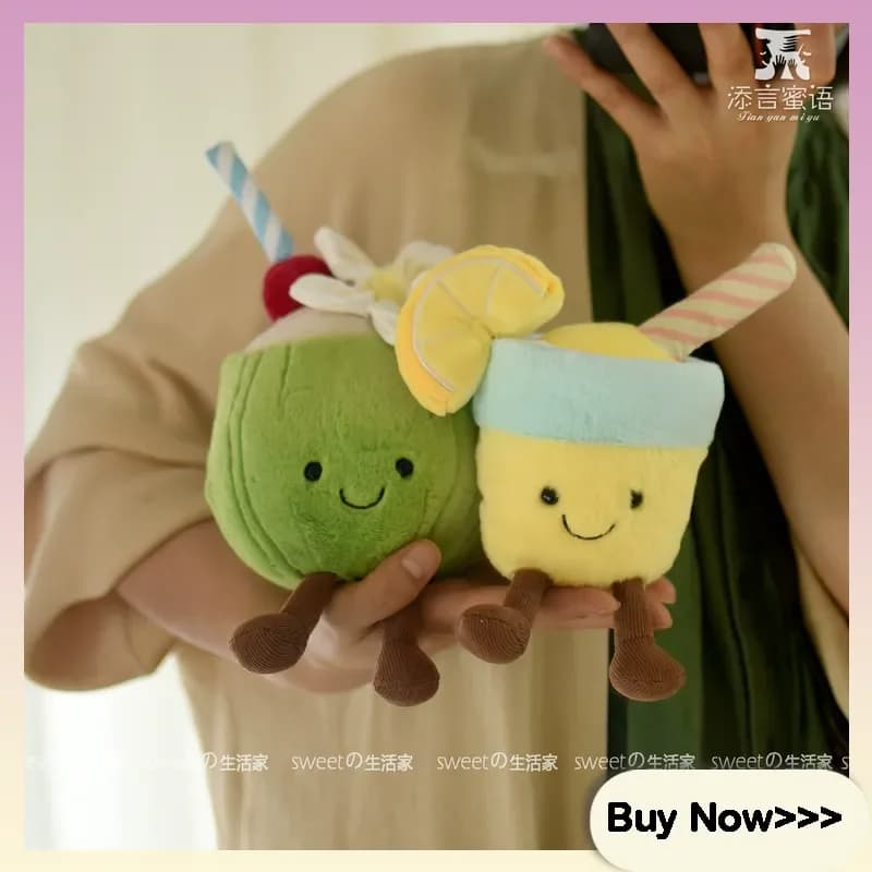 Peluche di cocco Bambole simpatico cartone animato Accompagna il sonno Bambole rilassanti Squisite decorazioni per il desktop Bambola d'acqua al limone Regalo creativo
