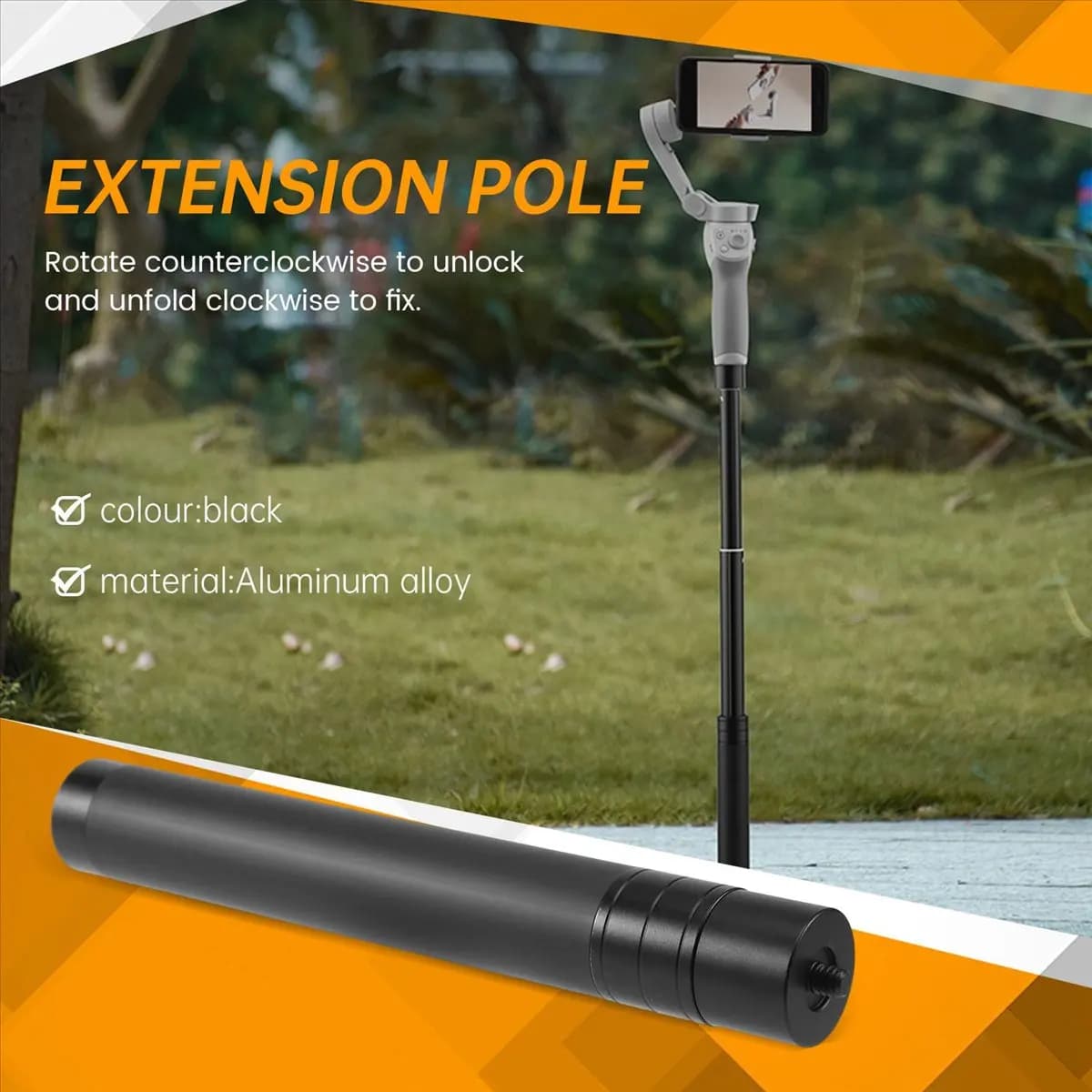 T24C Asta di Prolunga per Treppiede e Selfie Stick per DJI OM 4/ OSMO Mobile 3/2, Accessori per OSMO Pocket/ Insta360 One X