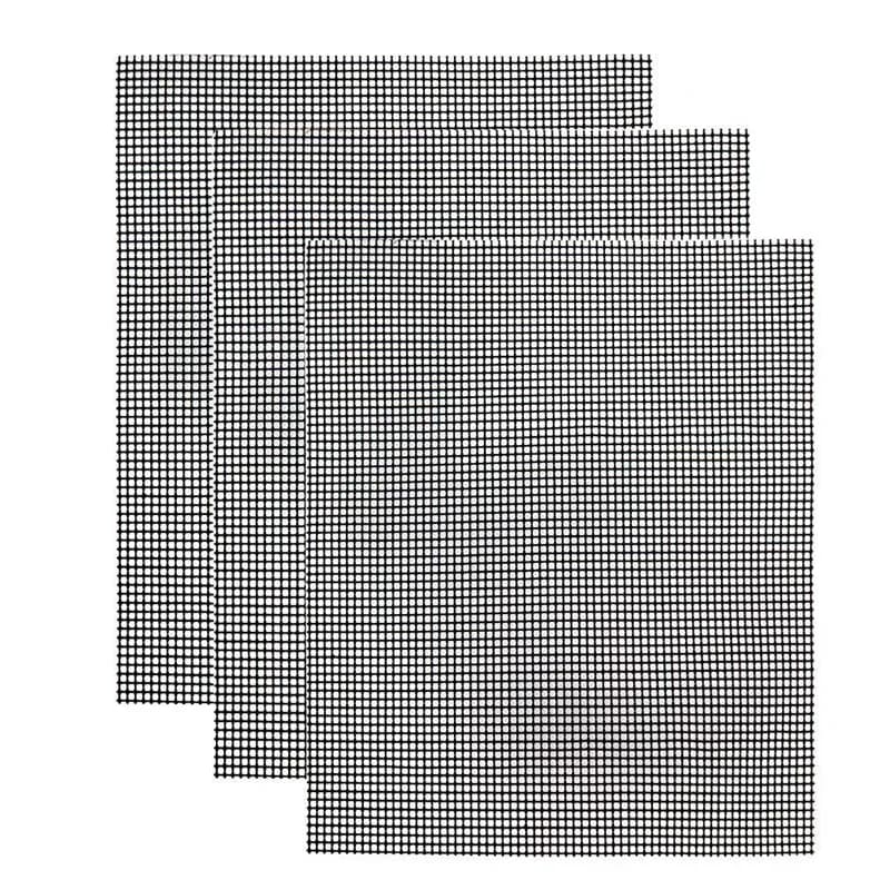 3Pcs BBQ Grill Mats Non-Stick BBQ Mat Reusable BBQ Mesh Mat Smoker Grill Mat Barbecue Pad Oven Cooking Liner Grill Accessories