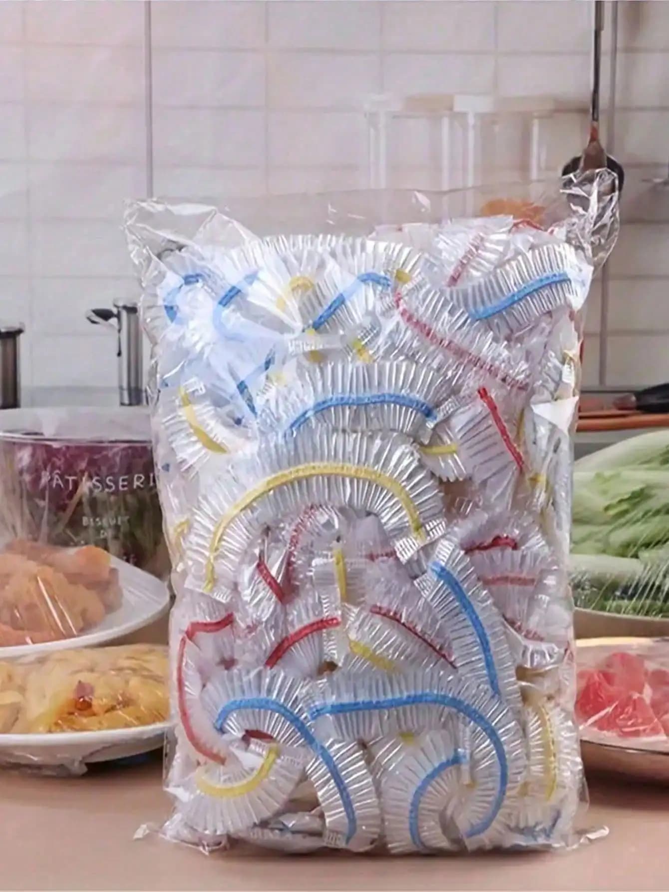 Disposable Food Cover, Food Film, Bowl Covers, Fresh Food Plastic Bag, Kitchen Store Accessories