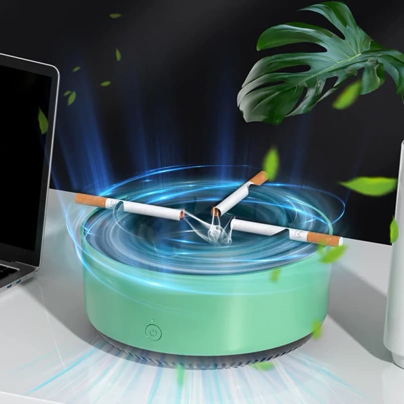 Posacenere anti-fumo 2 in 1 Purificatore d'aria Filtraggio a basso rumore Deodorante per ambienti di fumo di seconda mano Sigarette Rimuovi gli odori degli aria Posacenere