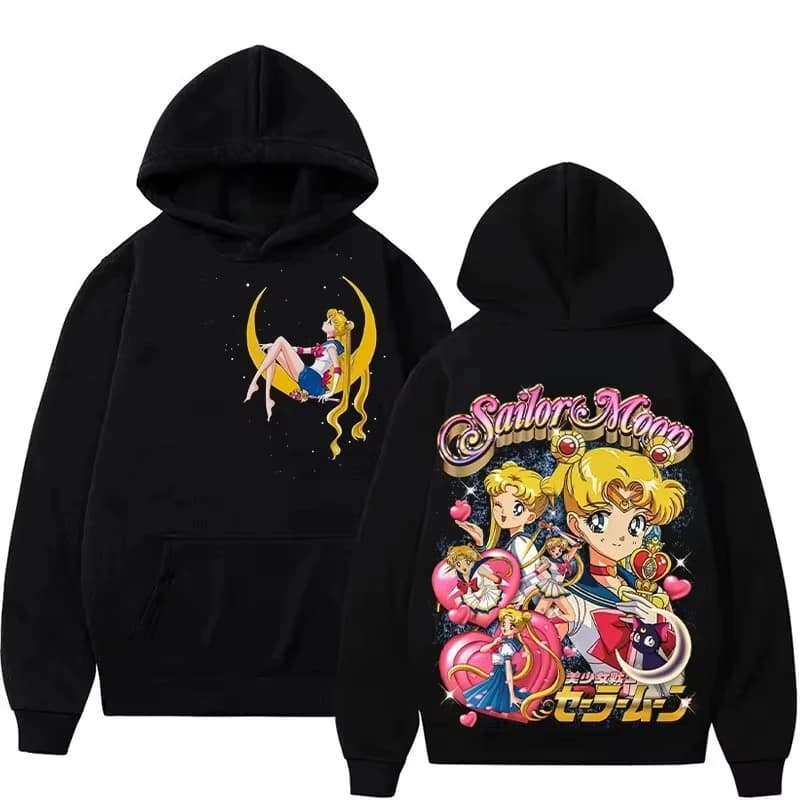 Felpa con cappuccio autunno inverno in pile Japan Anime Sailor Moon uomo donna felpe con cappuccio felpa ampia unisex autunno caldo casual