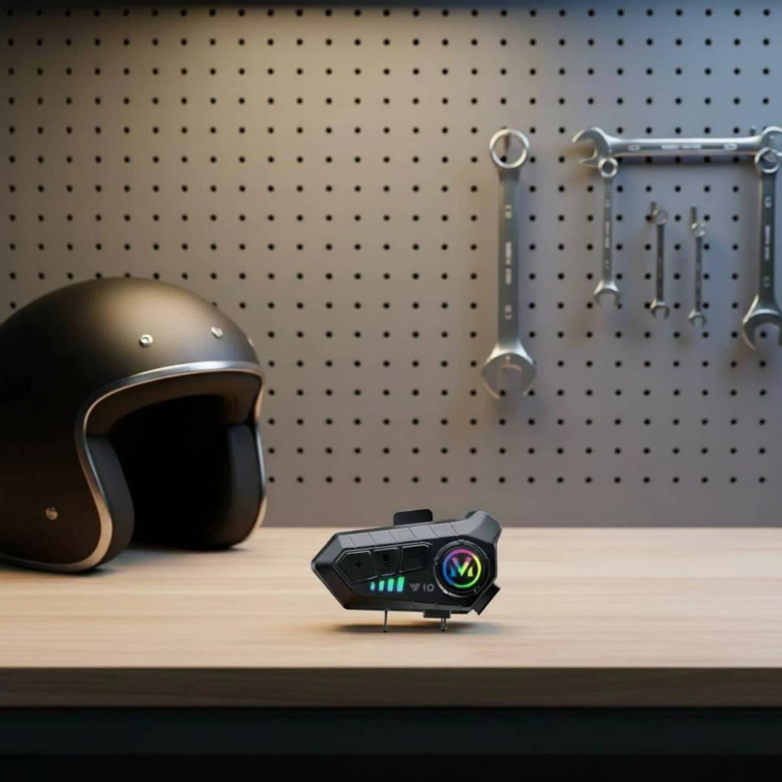 Motorcycle Helmet Headset Noise Reduction Helmet Bluetooth Headset Bike Audio Snap-on-Device Computer Accessory 2 Phones