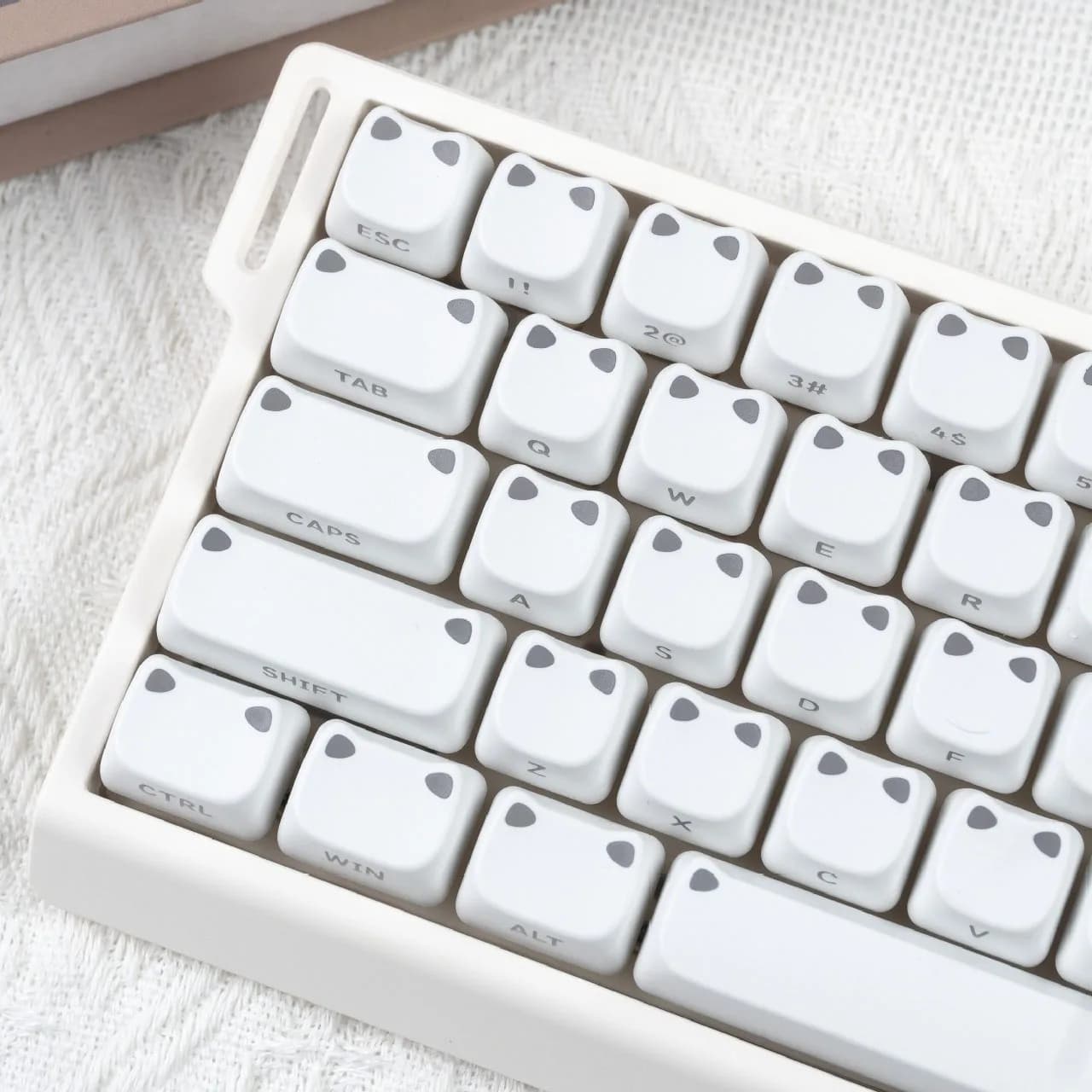 Mechanical Keyboard Cute Cat Ear Keycaps Side Print Shine Through Keycap DYE-SUB MAO Profile PBT Double Shot Key Caps Custom