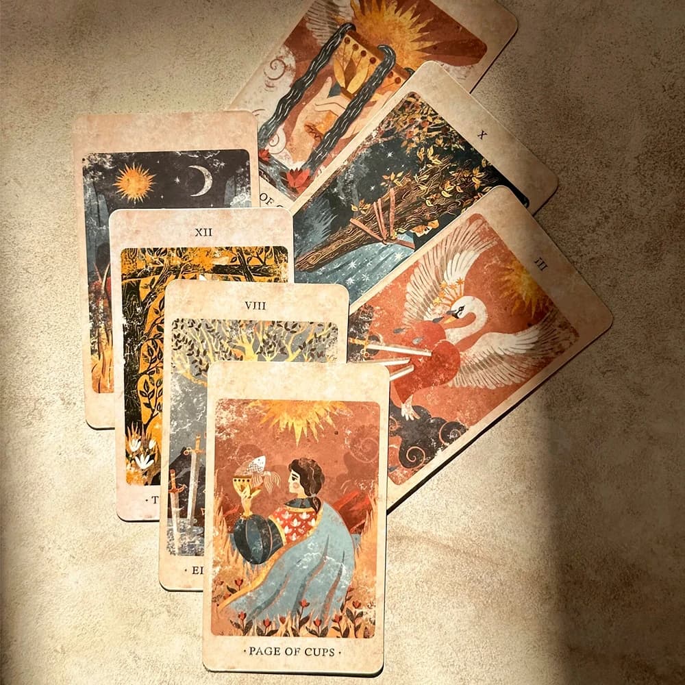 Tarocchi del regno solare 12*7cm Magical Journey Cosmic Insight 86 Pcs carte di divinazione in scatola rigida mazzo di tarocchi Indie unico