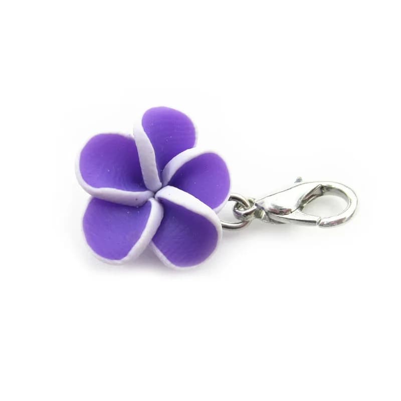 20 pz/lotto Ciondoli a forma di fiore di Plumeria misti con chiusura a moschettone in argilla polimerica per braccialetti fai da te e gioielli