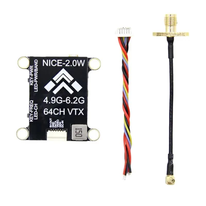 B68A 5.8G 2W VTX 2000Mw 64CH FPV Video Transmitter PAL/NTSC Support For TBS OSD Parameter Adjustment For FPV RC Drone