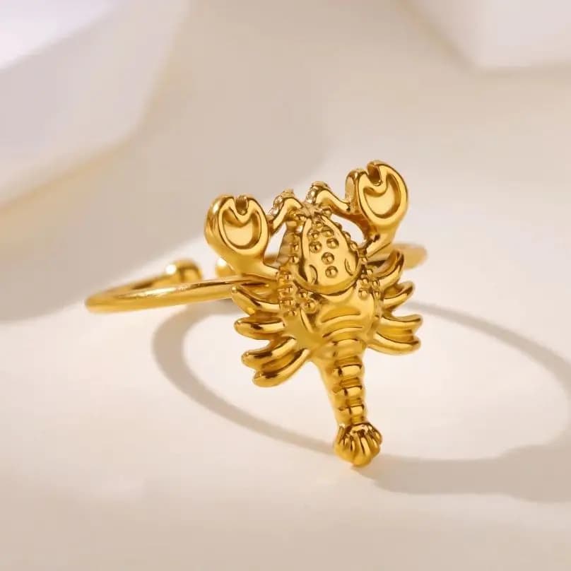 Anelli scorpione punk per donna Anello di apertura scorpione in acciaio inossidabile placcato oro 18 carati Regalo di gioielli natalizi per diserbo estetico