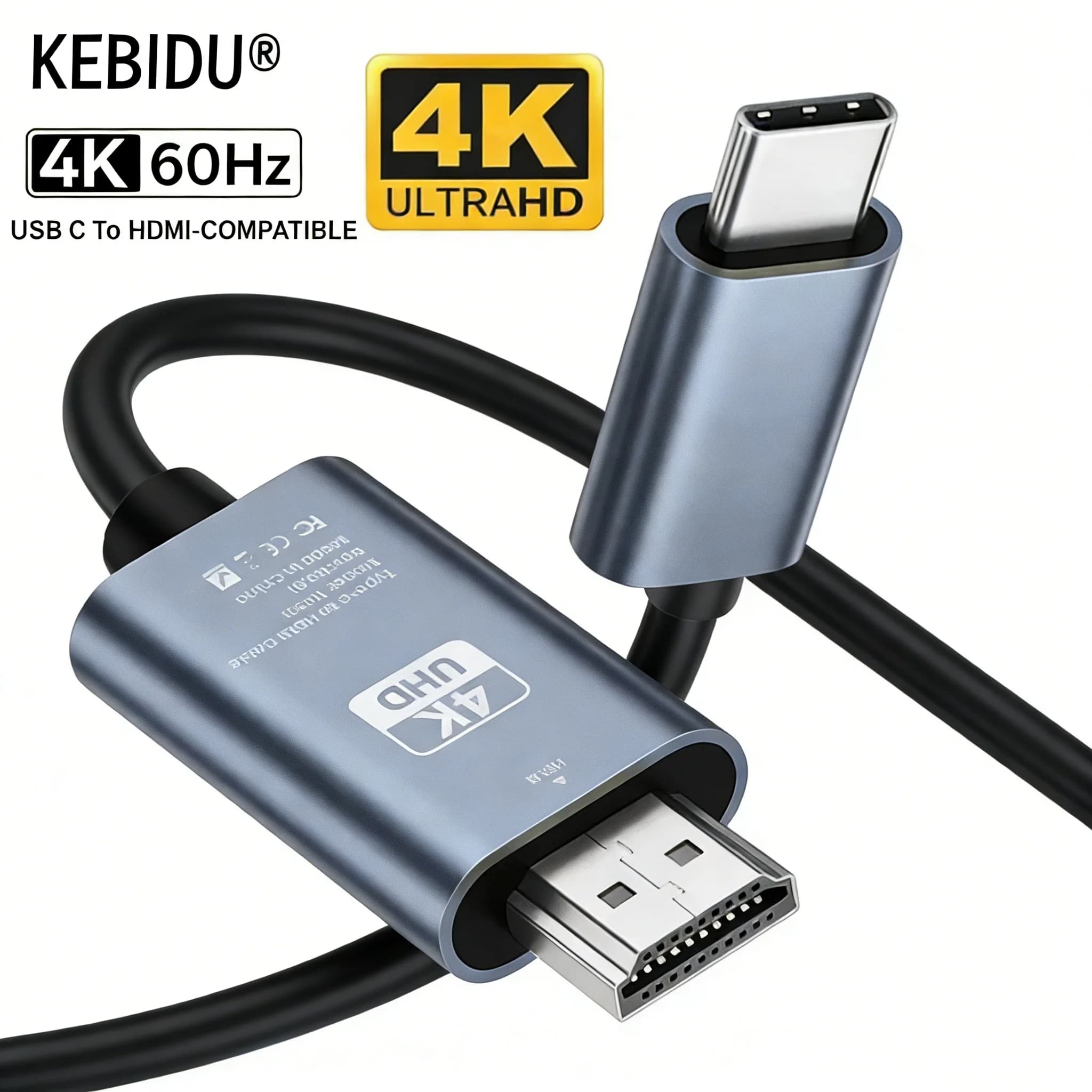 USB-C compatible cable to HDMI video conversion cable HDTV 4K 60Hz/30Hz Same cable screen TV computer screen projection cable