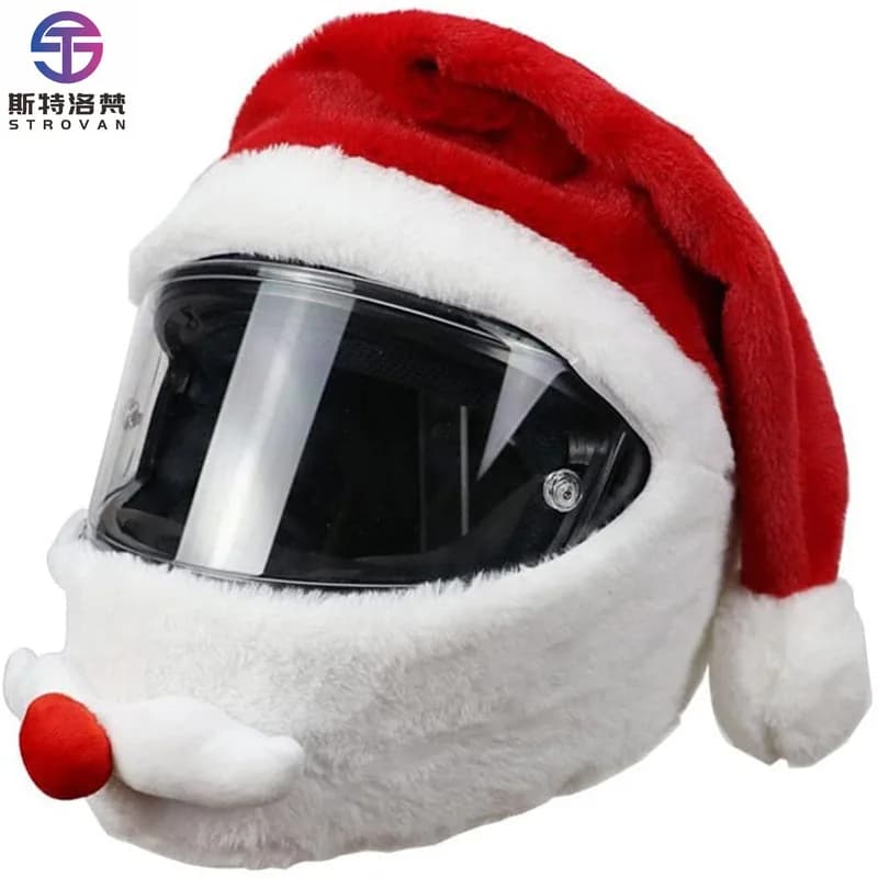 Cappello da Babbo Natale natalizio Divertenti coperture per caschi da motociclista Idee natalizie integrali