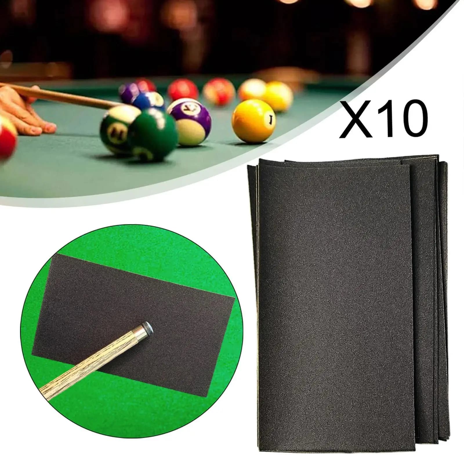 Pool Cue Shaft Burnishing Papers 3000 Grit Sanding Sheets for Smooth Finish Billiard Accessories Cleaning Set
