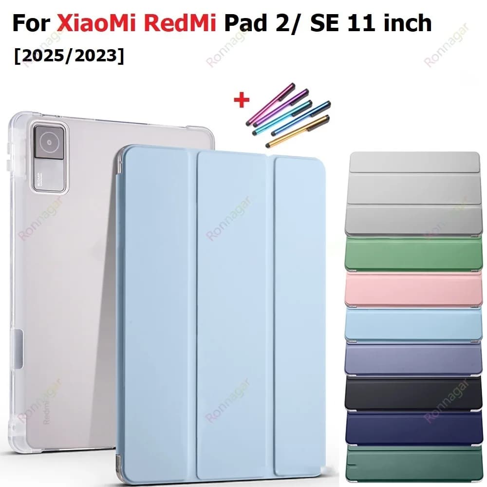 Per Xiaomi Redmi Pad 2 Custodia da 11 pollici 2025 TPU Custodia morbida per Xiaomi Redmi Pad SE 11 ''2023 con portapenne Auto Sleep/Wake up