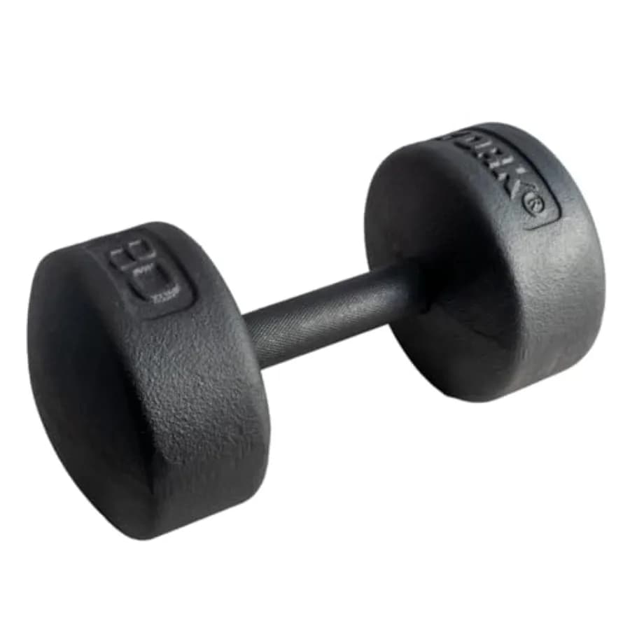 Manubrio Rotondo YORK Legacy da 80 LB Nero per Allenamento di Forza a Casa, in Ghisa Resistente con Finitura Opaca e Impugnatura Antiscivolo