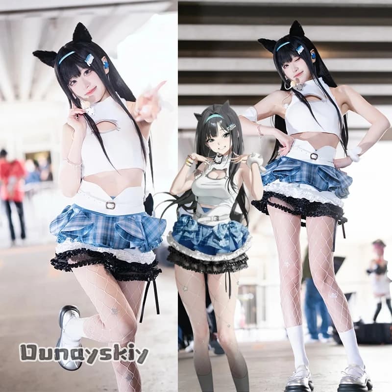 Cosplay Anime T.T. Costume da Leader del Gruppo Idol STAR NikKKke Mint, Completo Estivo da Donna, Abito per Feste a Tema Halloween e Carnevale