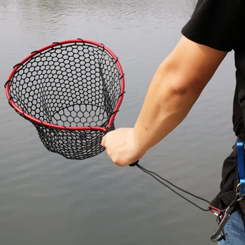 Rete da Pesca Portatile, Ultra-Leggera in Lega di Alluminio e Silicone Resistente all'Usura, Rete da Lancio Manuale per Pesca a Mosca
