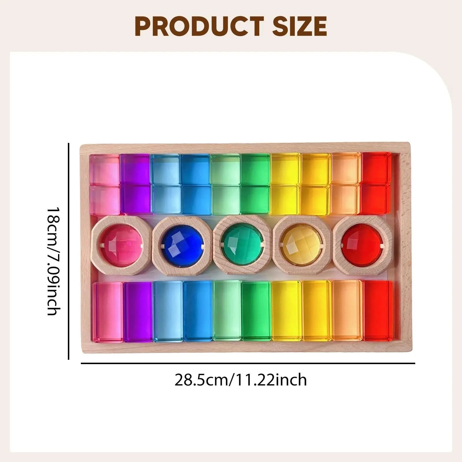 Acrylic Wooden GEM Blocks Educational Toys Birthday Gift Smooth Stacking Toy