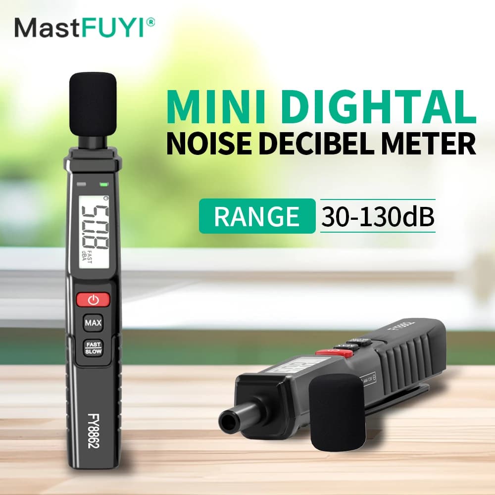 MASTFUYI FY8862 Portable Sound Level Meter A-Weighted 30dB A 130dB Noise Volume Measurement Instrument Audio Decibel Meter