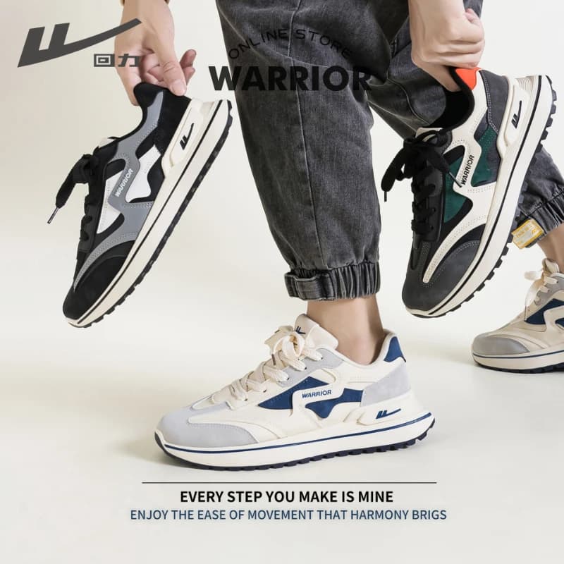Warrior Women'S Beige White Retro Running Shoes Classic Casual Sneakers Non Slip Platform Sole For Daily Wear And Outdoor New