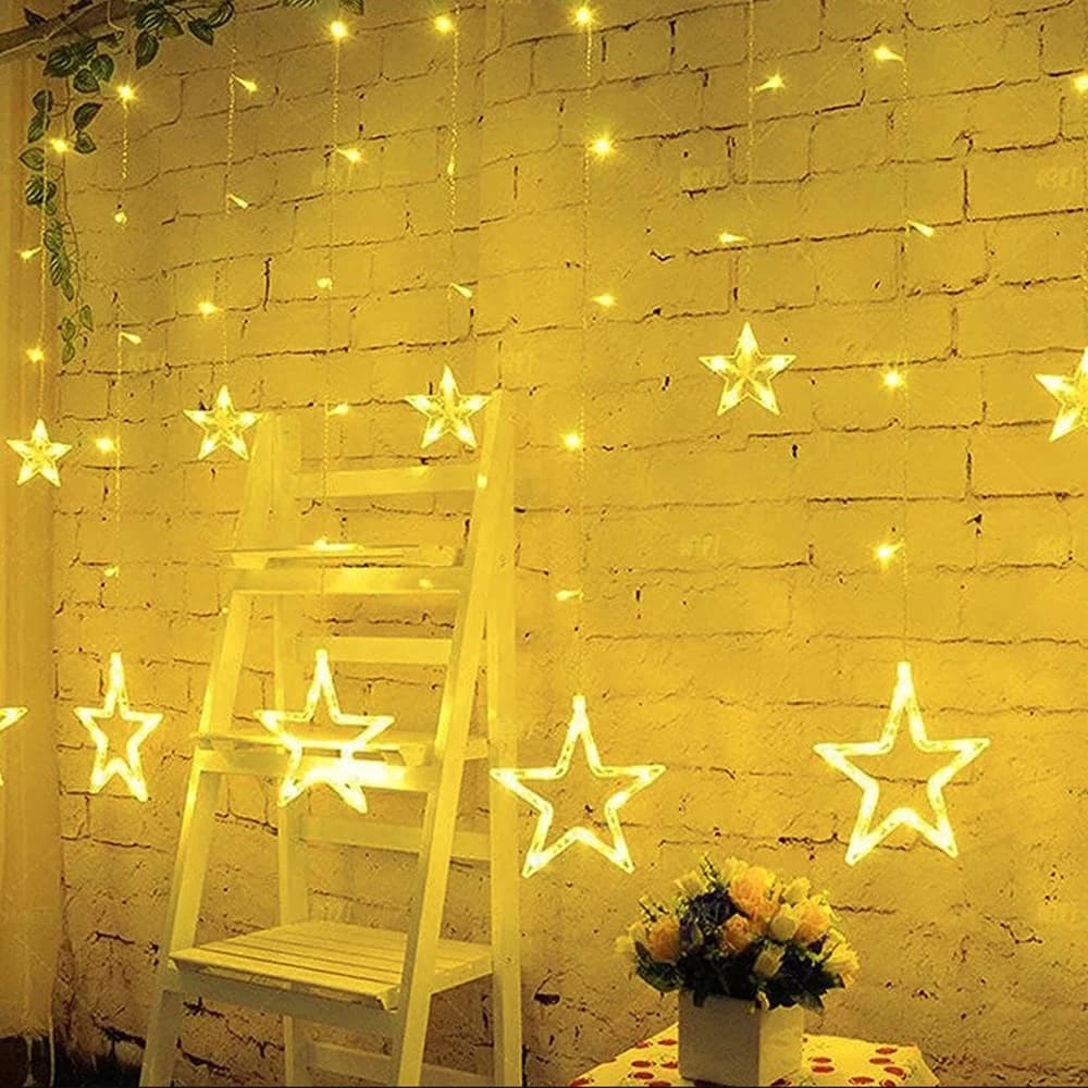 3.5M 138LED Star Curtain LED Fairy String Light Luci di Natale Decor per la casa Camera da letto Finestra Festa di compleanno Illuminazione natalizia