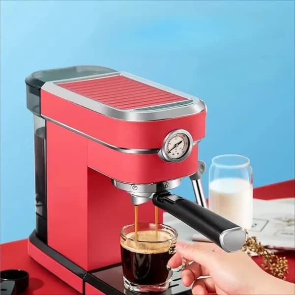 Macchina per Espresso Semi-Automatica 220V con Funzione Vapore per Latte, Programmabile, per Uso Domestico e Alberghiero