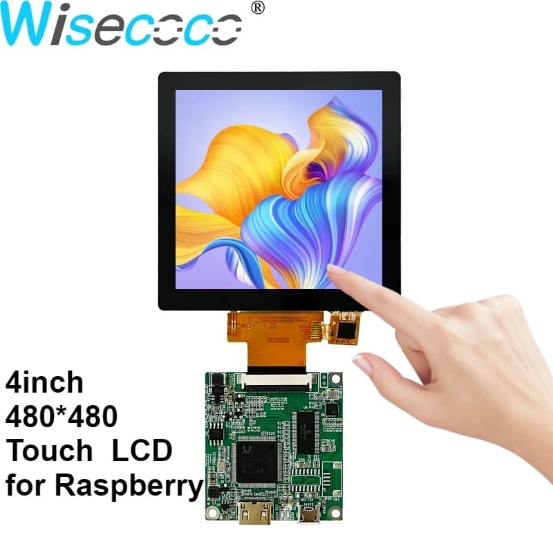 4 inch square screen 480*480 IPS SPI RGB 40PIN Display I2C touch sensor controller board for Raspberry PI Visual