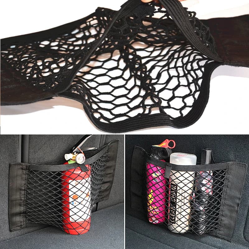Accessori per auto Organizzatore Rete a rete Sedile Borsa portaoggetti magica elastica per Ds5 Volvo V60 Ford Fusion Tesla Model X Dodge Durango