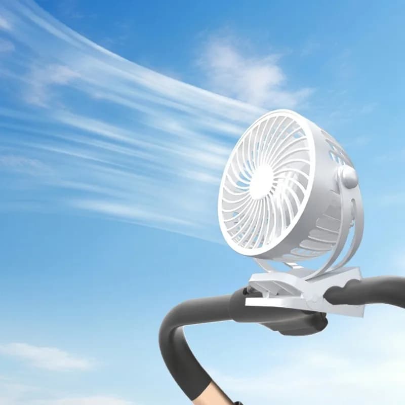 AC39-Portable Clip-On Mini Fan With USB Charging - Long Battery Life For Baby Strollers, Dorms & Travel