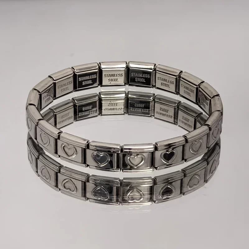 Braccialetto Modulare Regolabile alla Moda - Design Unisex, Accessori con Ciondolo a Cuore, Ideale per Feste