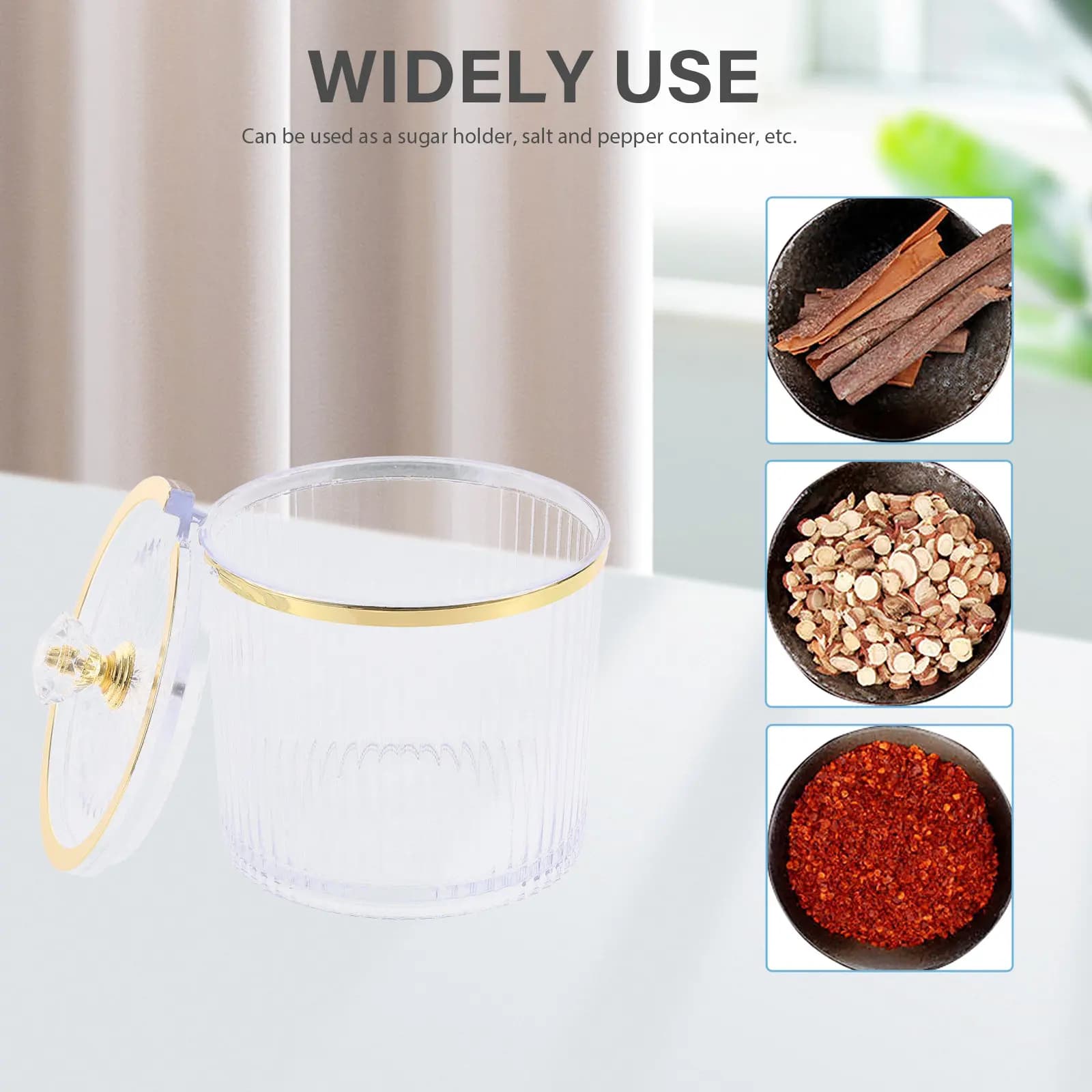 Set di Contenitori Multifunzione per Condimenti con Coperchio, Design a Righe, Organizzatore per Cucina, Ristorante, Hotel