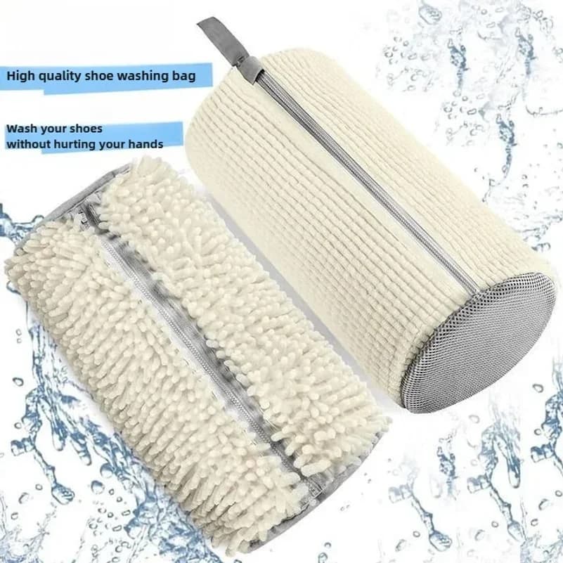Machine Washing Shoe Bag - Heavy Duty Mesh Laundry Protector Anti-Deformation Anti-Wear Sneaker Wash Bag for Lazy Efficient Clea
