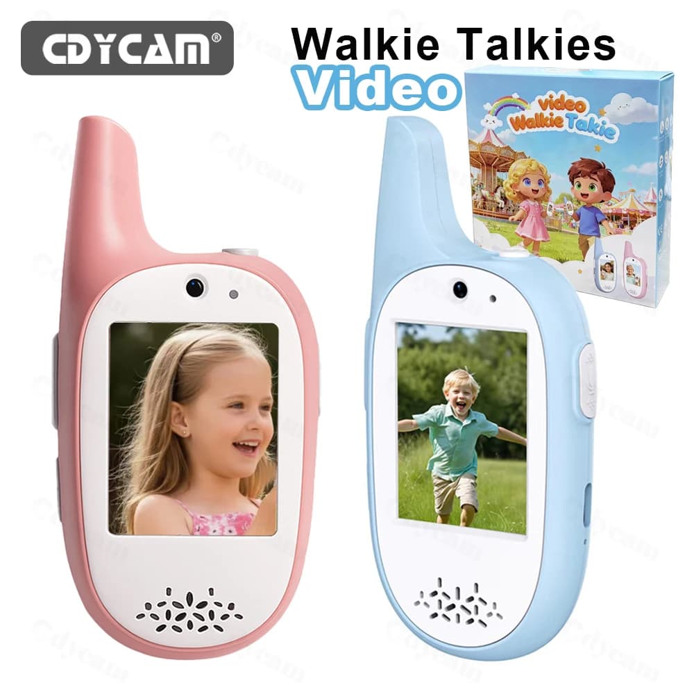 2 pezzi video walkie talkie per bambini videocitofono videocamera HD ricaricabile radio portatile telefono regalo di compleanno per bambini dai 3 ai 12 anni
