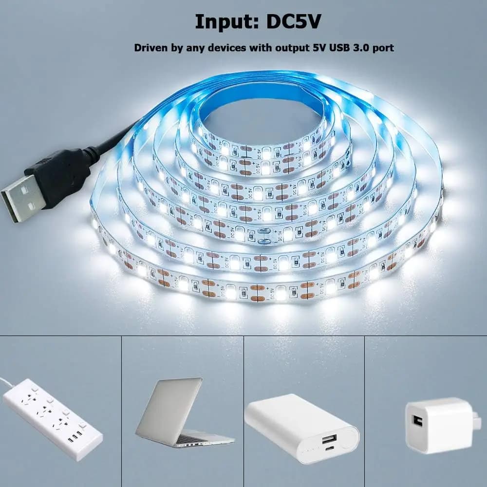DC 5V USB Strisce LED 2835 Bianco caldo LED Strip Light TV Specchio Retroilluminazione Nastro di illuminazione Room Decor Lampada Nastro LED String Light