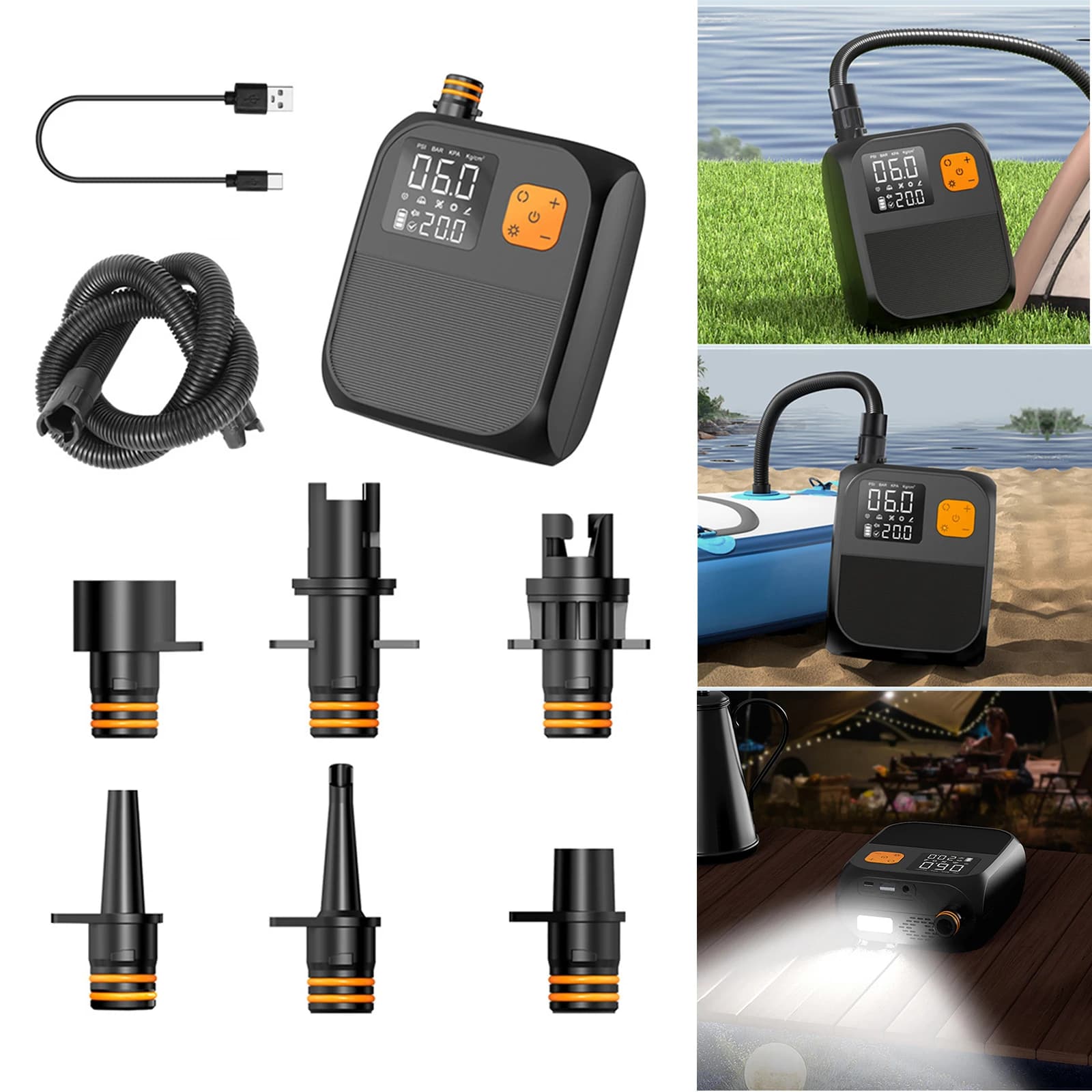 Pompa ad aria SUP Pompa elettrica ricaricabile per paddle Board Pompa SUP 25PSI per stand up paddle board gonfiabile Kayak Barche