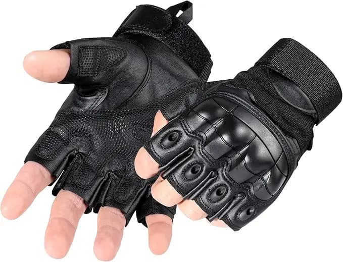 Guanti tattici senza indice per motociclismo, escursionismo, caccia, fitness, protezione delle articolazioni delle dita, giochi CS, airsoft