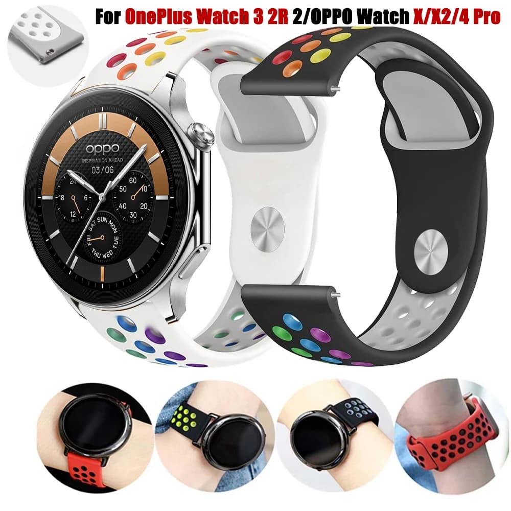 Cinturino di ricambio in silicone per OnePlus Watch 3 2R 2 Cinturino sportivo per OPPO Watch 4 Pro/X2/X 22mm Bracciale Realme Watch Belt