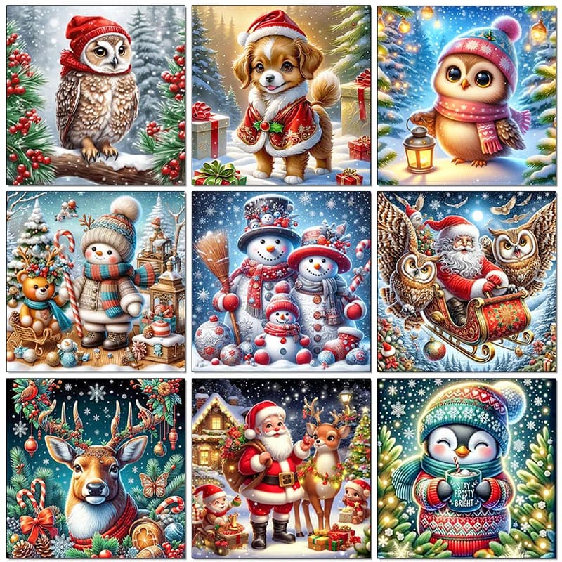 Nabi Claus Diamond Painting New 2024 5D Diy Diamond Mosaic Snowman Full Round Square Cartoon Christmas Gift Wall Decor Art