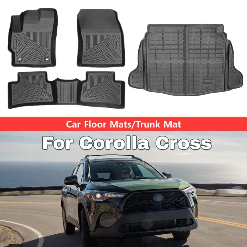 Car Mats for Toyota Corolla Cross FWD 2022-2025 All-weather Waterproof Non-slip Wear Resistant Car Accessories Tronco Liner