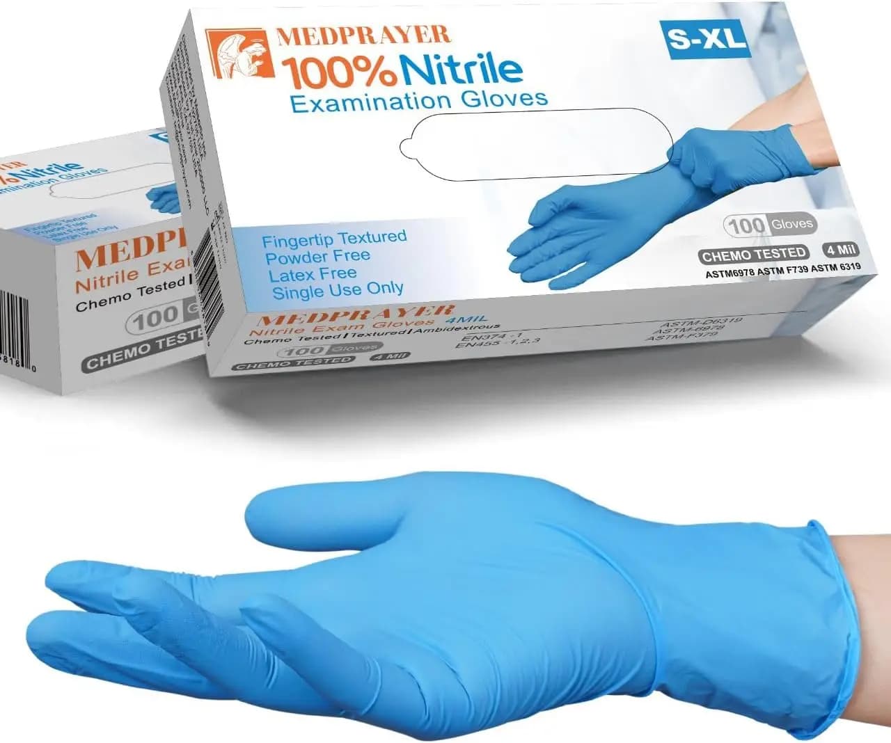 Guanti in Nitrile da 4 Mil, Senza Lattice e Senza Polvere, Monouso per Pulizie, Sicuri per Alimenti, Uso Medico