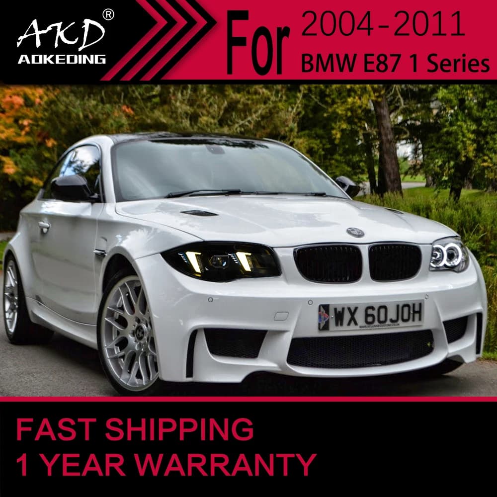 Luci auto per BMW Serie 1 E87 Faro a LED 2004-2011 120i 118i Lampada frontale Drl Lente per proiettore Automotive
