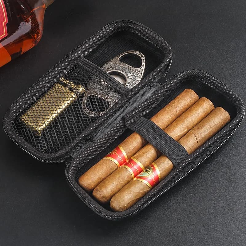 1pc Portable Cigar Bag EVA Cigar Bag Light Cigar Bag with Hinge Transport Case for Cigar Accessories Cool Gadget 2026