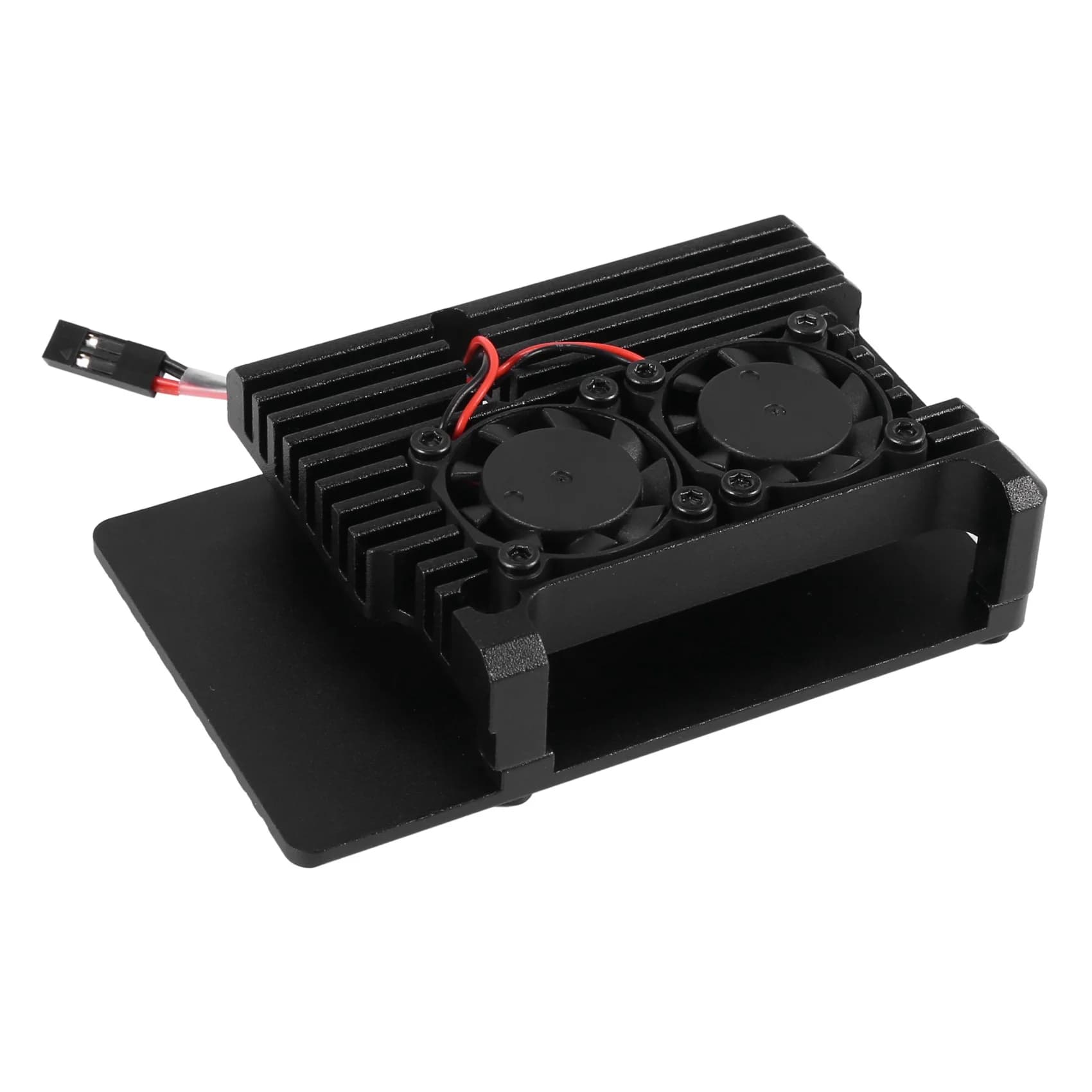 Nuovo - 2X Case in Alluminio per Raspberry Pi 4 con Doppia Ventola di Raffreddamento, Scocca Metallica Nera per Raspberry Pi 4 Modello B