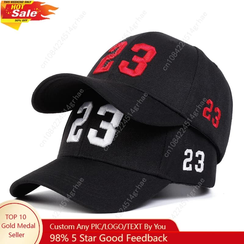 Berretti da baseball unisex 23 ricamati Primavera Autunno Cappelli casual regolabili per esterni Cappello hip-hop Cappello per protezione solare