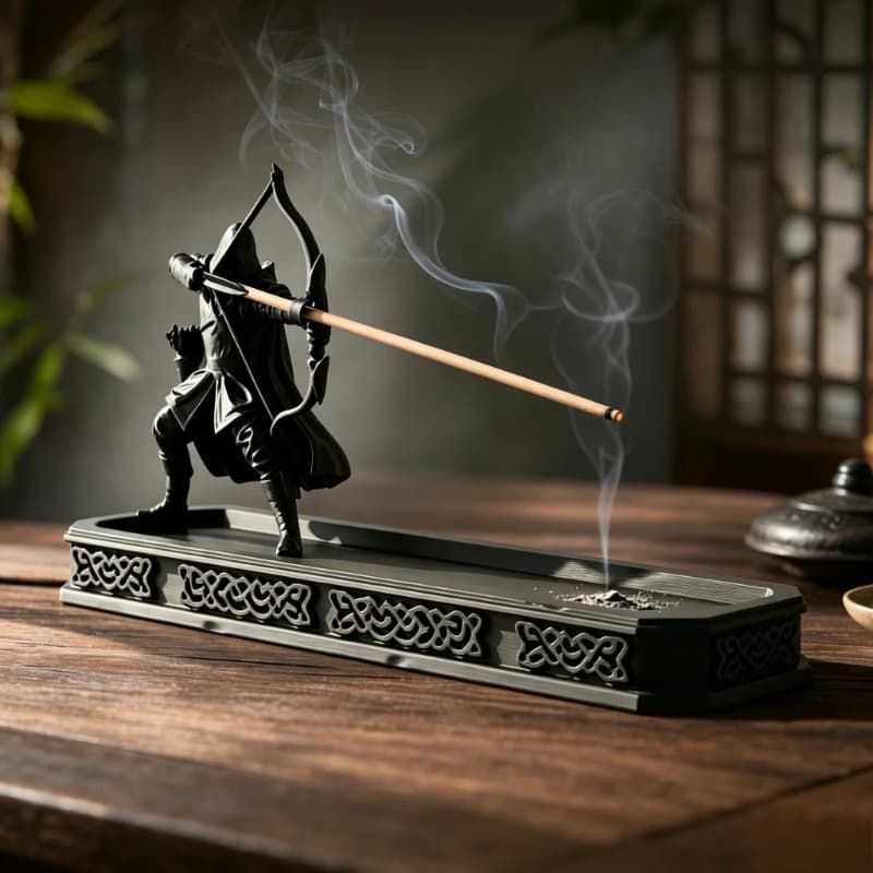 Incense Burner 3D Printed Archer Fantasy Cool Spiritual Home Decor Zen Sticks Incense Burner Holder for Living Room Bedroom