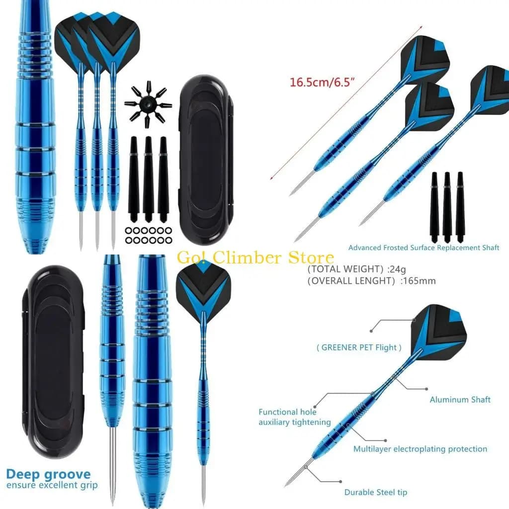 Q84C Darts punta alluminio professionale con anelli gomma e freccette protettore